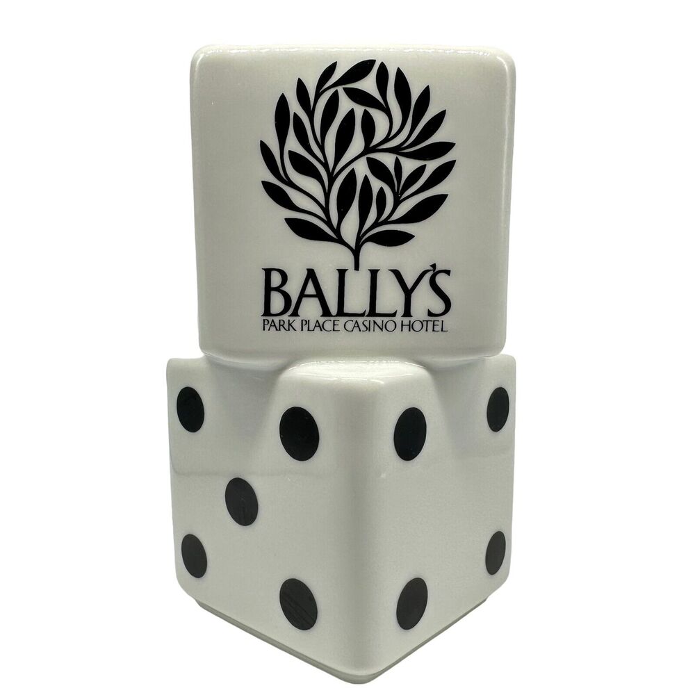 Ballys Park Place Casino Hotel Pair-O-Dice by Rego Made in Japan 6.25” Tall Vase